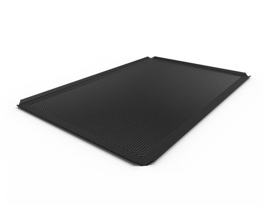 Backblech 60 x 40 cm gelocht, Antihaftbeschichtung schwarz, 4 Rand